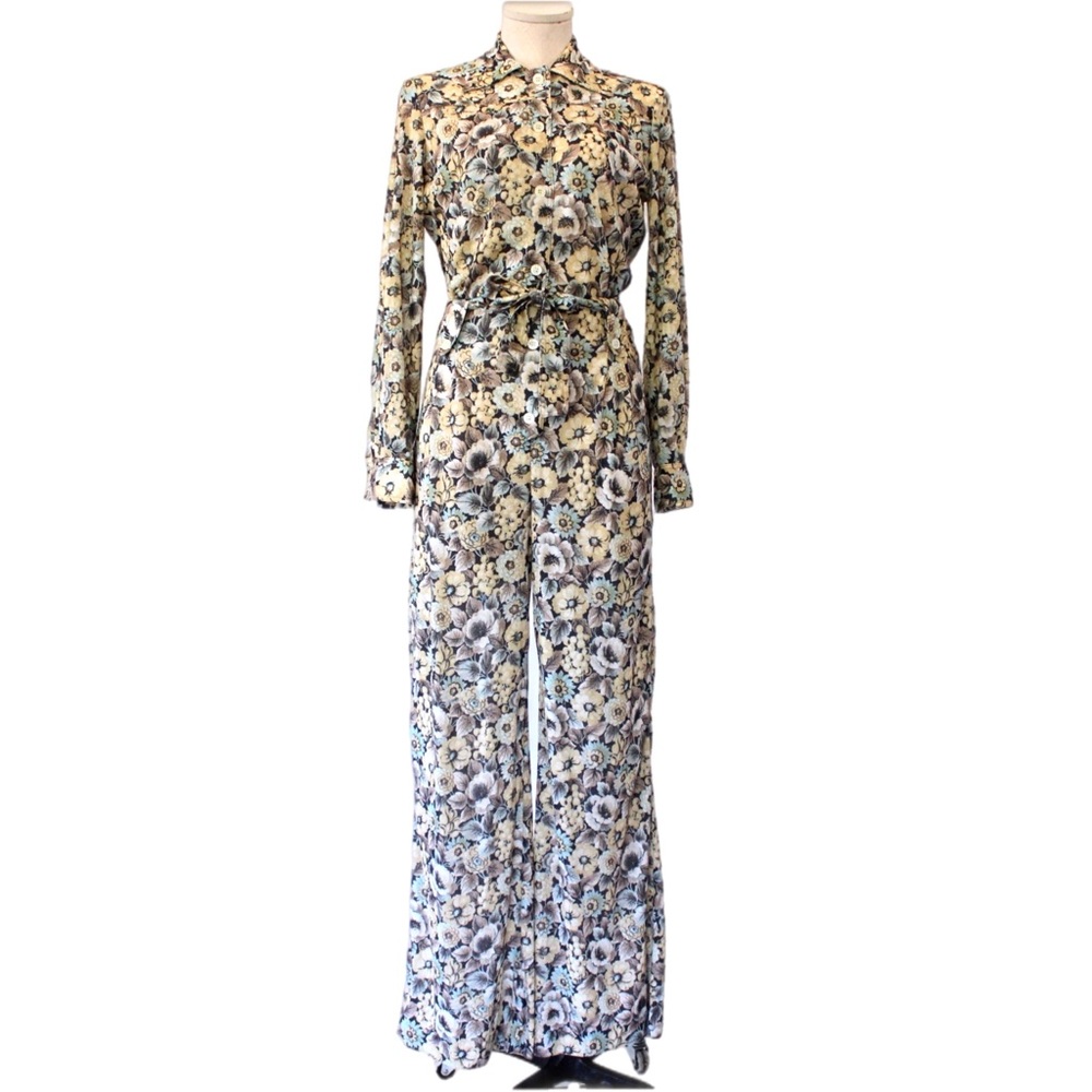 Vintage 70s 80s Floral Jumpsuit Norben California